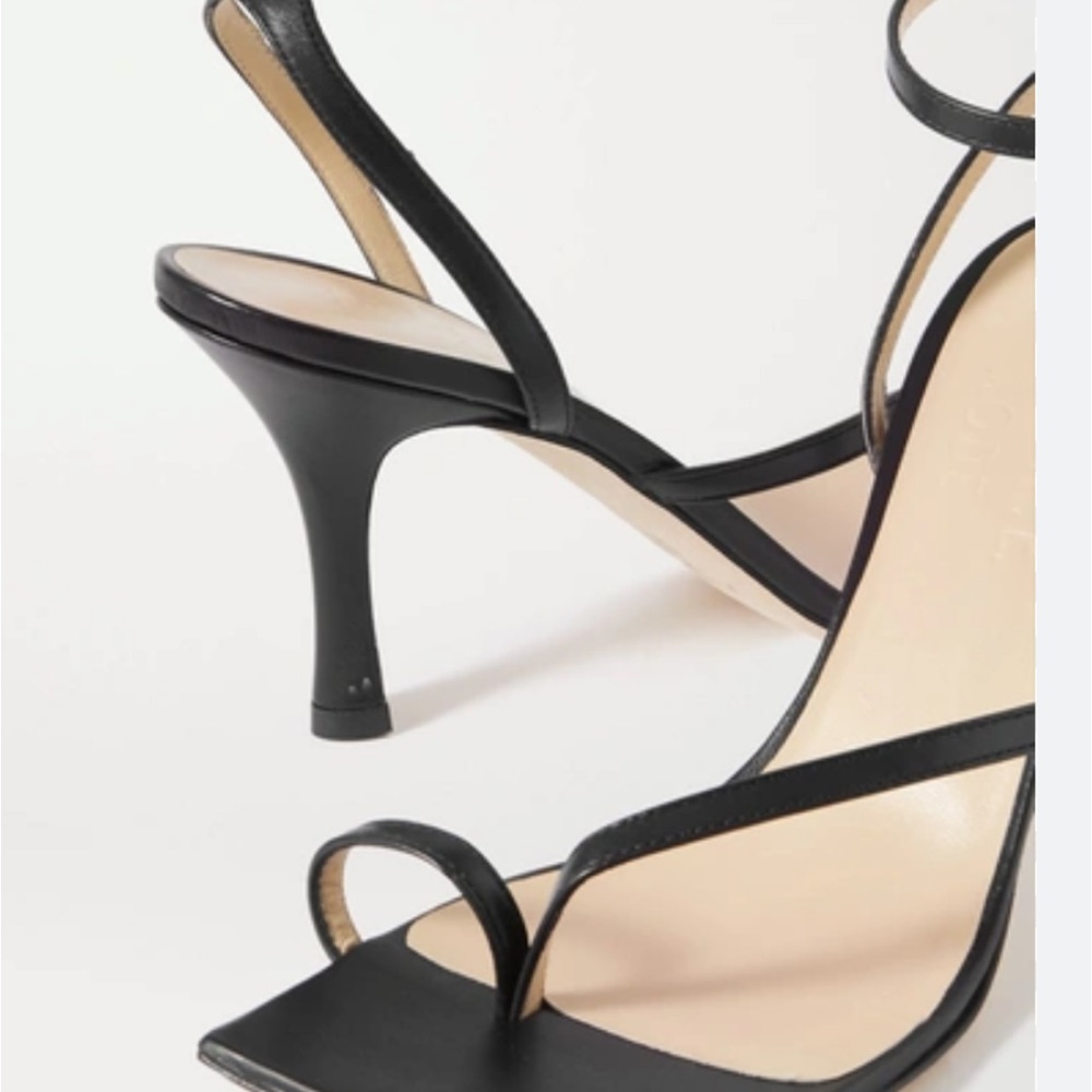 A.w.a.k.e mode asymmetric strap square toe leather heeled sandals- size 37 - Picture 8 of 8